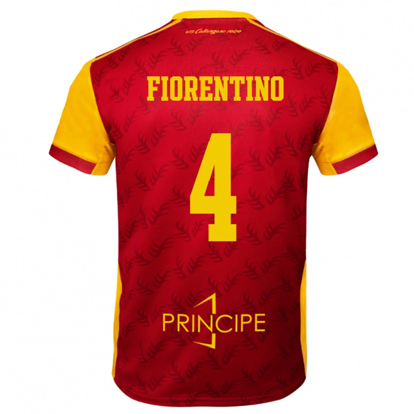 Danxen Dames Carlo Fiorentino #4 Geel Rood Thuisshirt Thuistenue 2025/26 T-Shirt