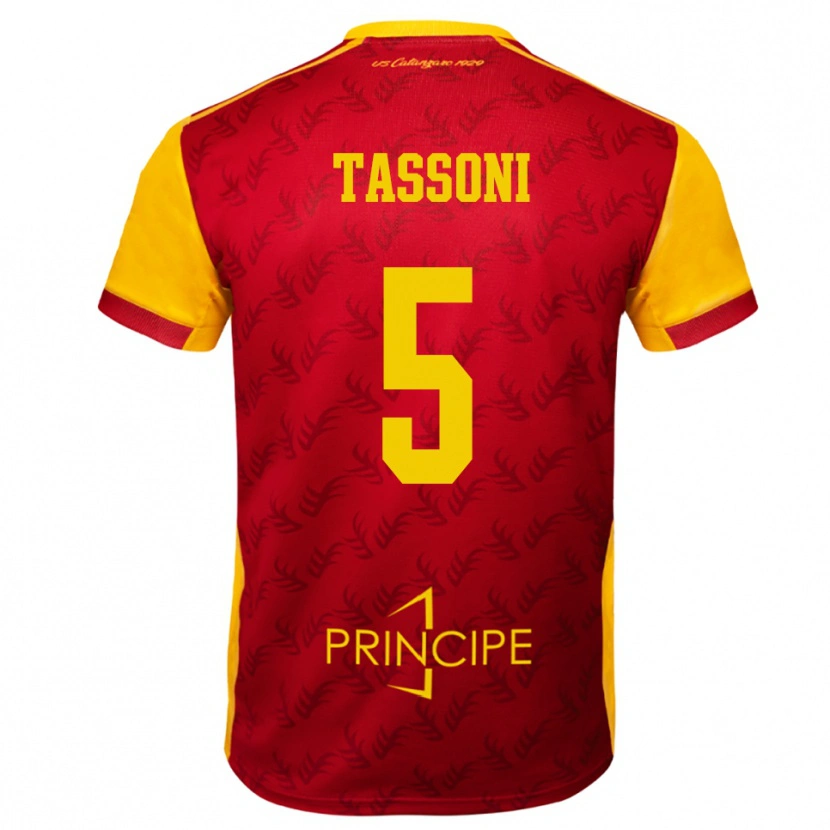 Danxen Dames Raul Tassoni #5 Geel Rood Thuisshirt Thuistenue 2025/26 T-Shirt