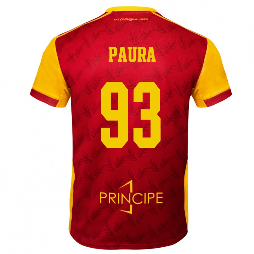 Danxen Dames Mario Paura #93 Geel Rood Thuisshirt Thuistenue 2025/26 T-Shirt