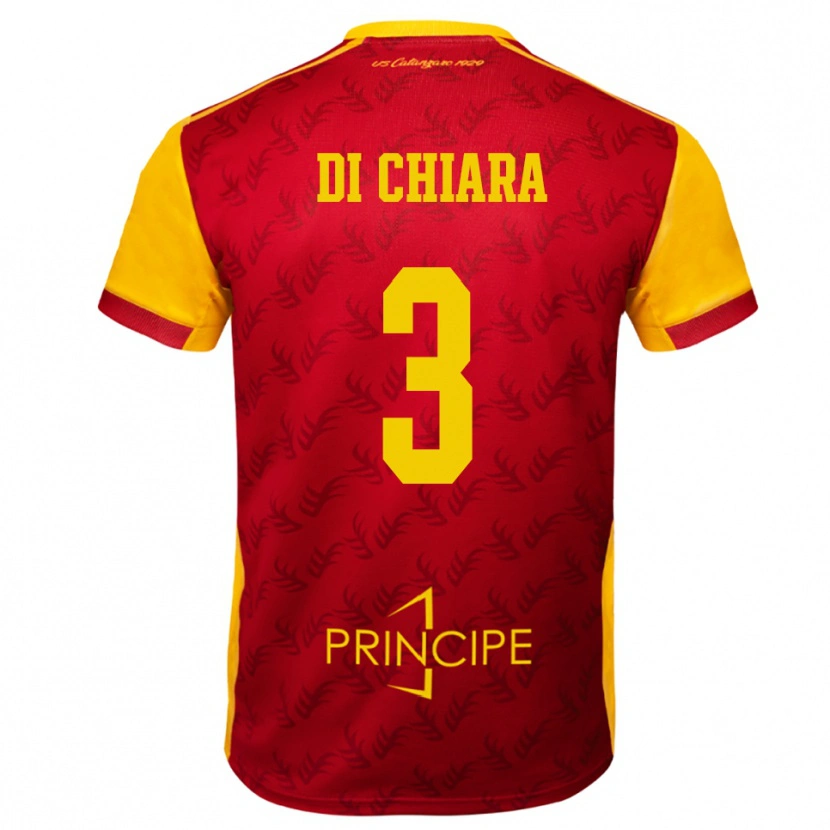 Danxen Dames Gianluca Di Chiara #3 Geel Rood Thuisshirt Thuistenue 2025/26 T-Shirt