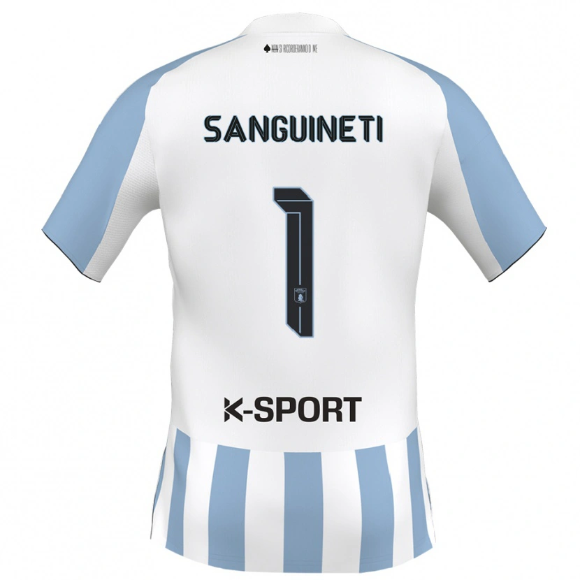 Danxen Dames Michele Sanguineti #1 Wit Hemelsblauw Thuisshirt Thuistenue 2025/26 T-Shirt