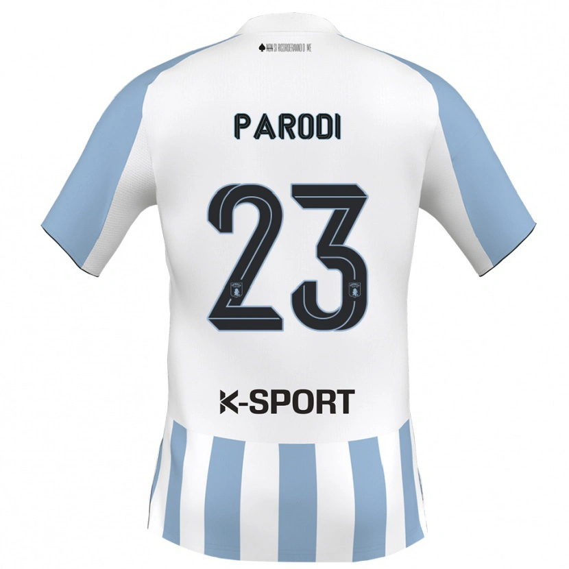 Danxen Dames Luca Parodi #23 Wit Hemelsblauw Thuisshirt Thuistenue 2025/26 T-Shirt