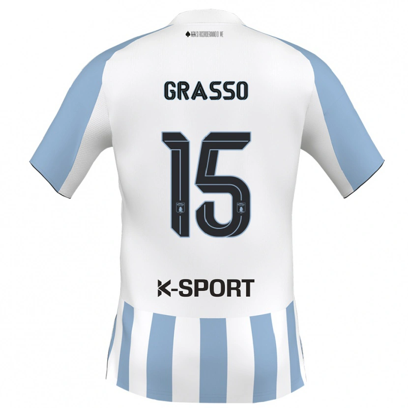 Danxen Dames Agostino Grasso #15 Wit Hemelsblauw Thuisshirt Thuistenue 2025/26 T-Shirt