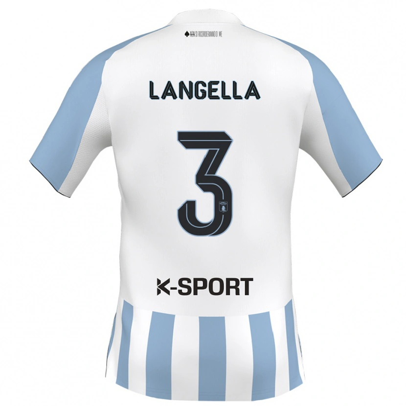 Danxen Dames Matteo Langella #3 Wit Hemelsblauw Thuisshirt Thuistenue 2025/26 T-Shirt