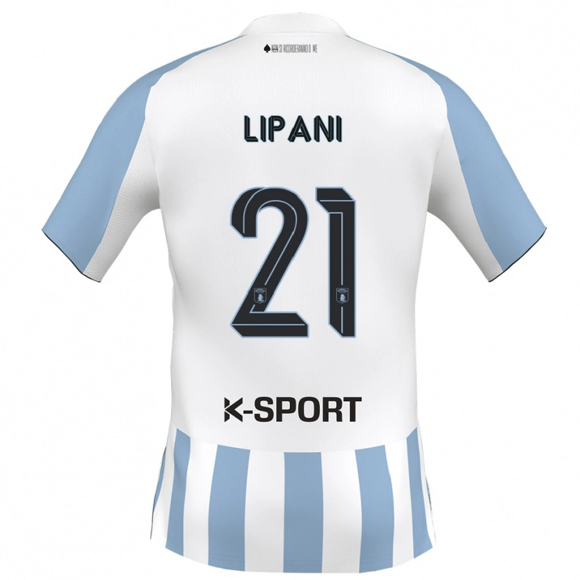 Danxen Dames Iacopo Lipani #21 Wit Hemelsblauw Thuisshirt Thuistenue 2025/26 T-Shirt