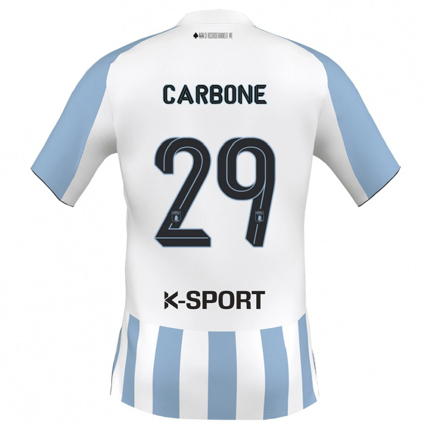 Danxen Dames Matteo Carbone #29 Wit Hemelsblauw Thuisshirt Thuistenue 2025/26 T-Shirt