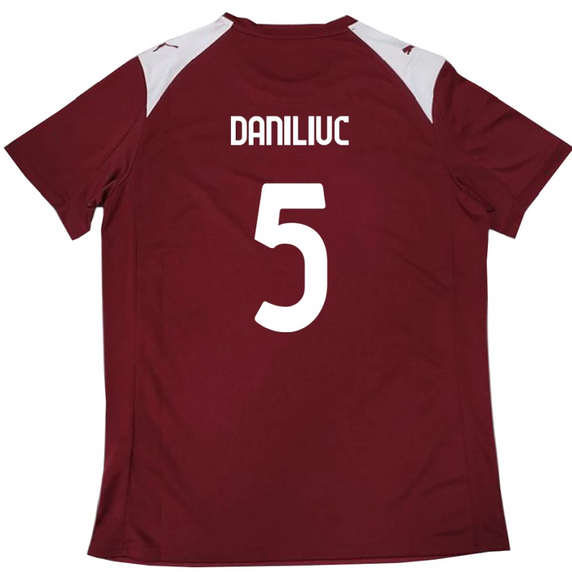 Danxen Dames Flavius Daniliuc #5 Bourgondië Wit Thuisshirt Thuistenue 2025/26 T-Shirt