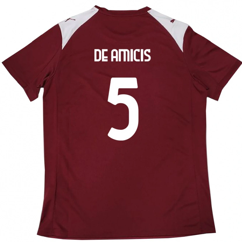 Danxen Dames Christian De Amicis #5 Bourgondië Wit Thuisshirt Thuistenue 2025/26 T-Shirt