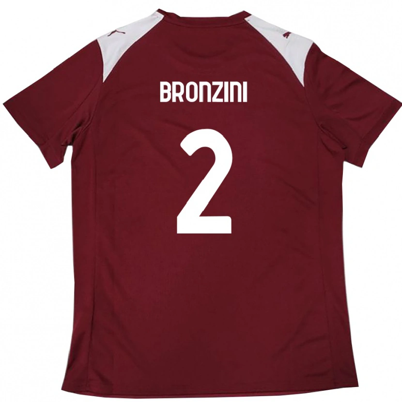 Danxen Dames Luca Bronzini #2 Bourgondië Wit Thuisshirt Thuistenue 2025/26 T-Shirt