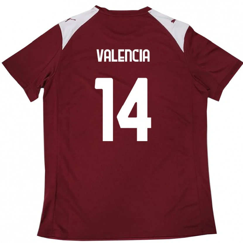 Danxen Dames Diego Valencia #14 Bourgondië Wit Thuisshirt Thuistenue 2025/26 T-Shirt