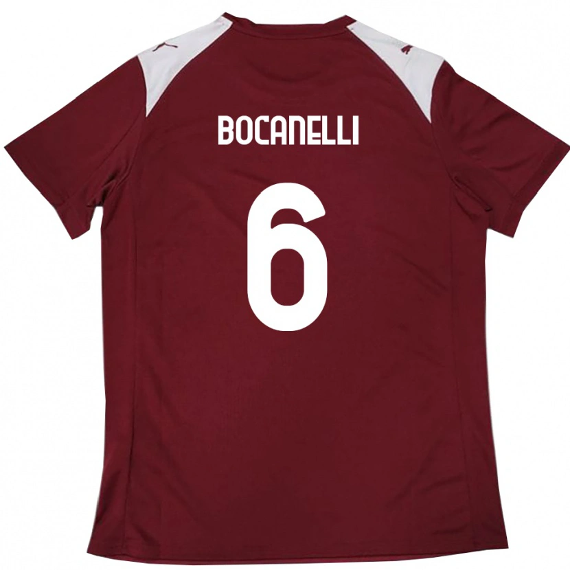 Danxen Dames Giovanni Bocanelli #6 Bourgondië Wit Thuisshirt Thuistenue 2025/26 T-Shirt