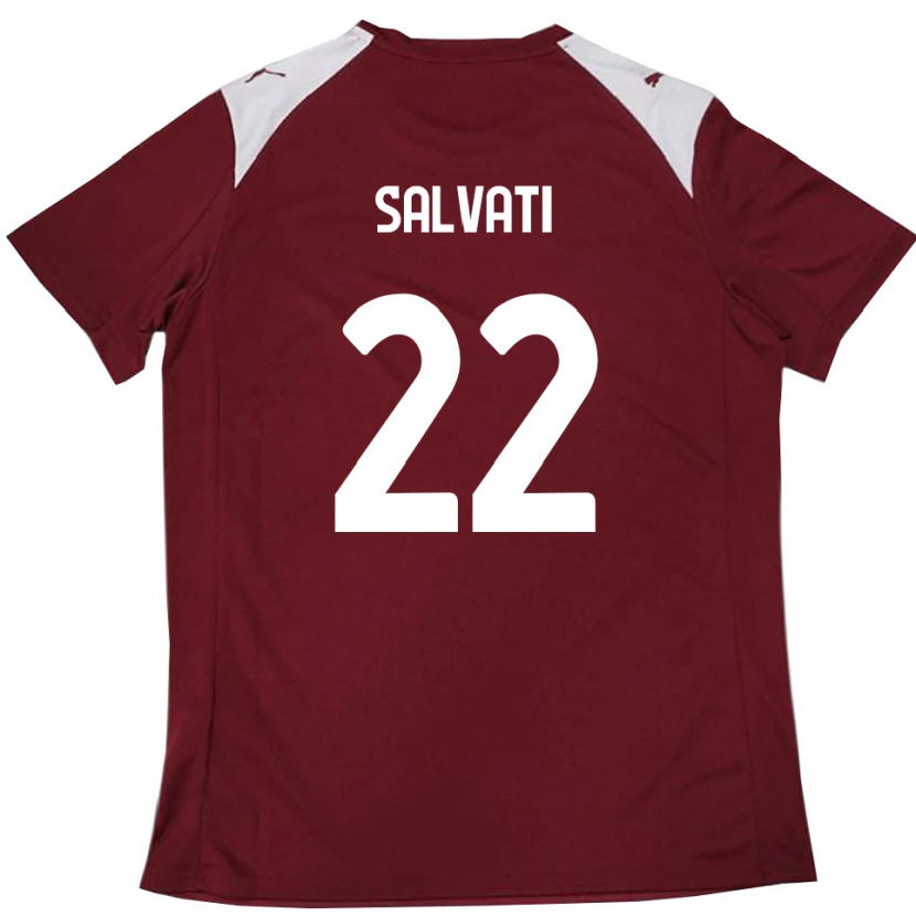 Danxen Dames Gregorio Salvati #22 Bourgondië Wit Thuisshirt Thuistenue 2025/26 T-Shirt