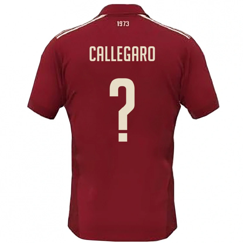 Danxen Dames Riccardo Callegaro #0 Bourgondië Wit Thuisshirt Thuistenue 2025/26 T-Shirt