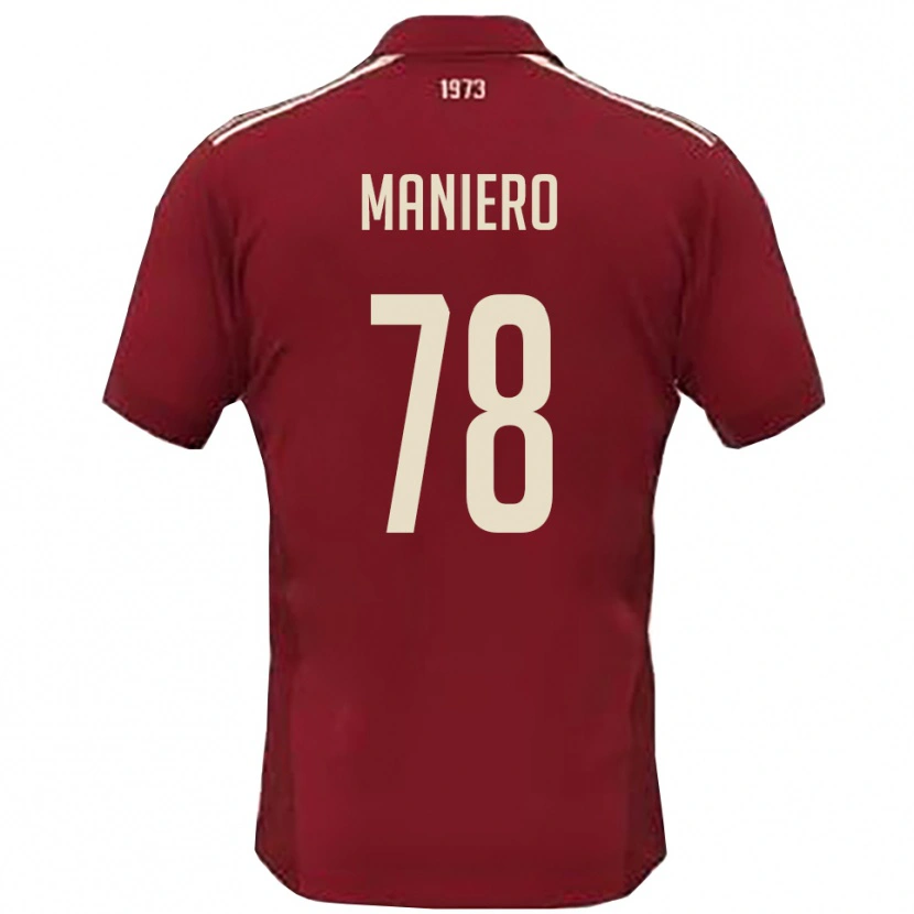 Danxen Dames Luca Maniero #78 Bourgondië Wit Thuisshirt Thuistenue 2025/26 T-Shirt