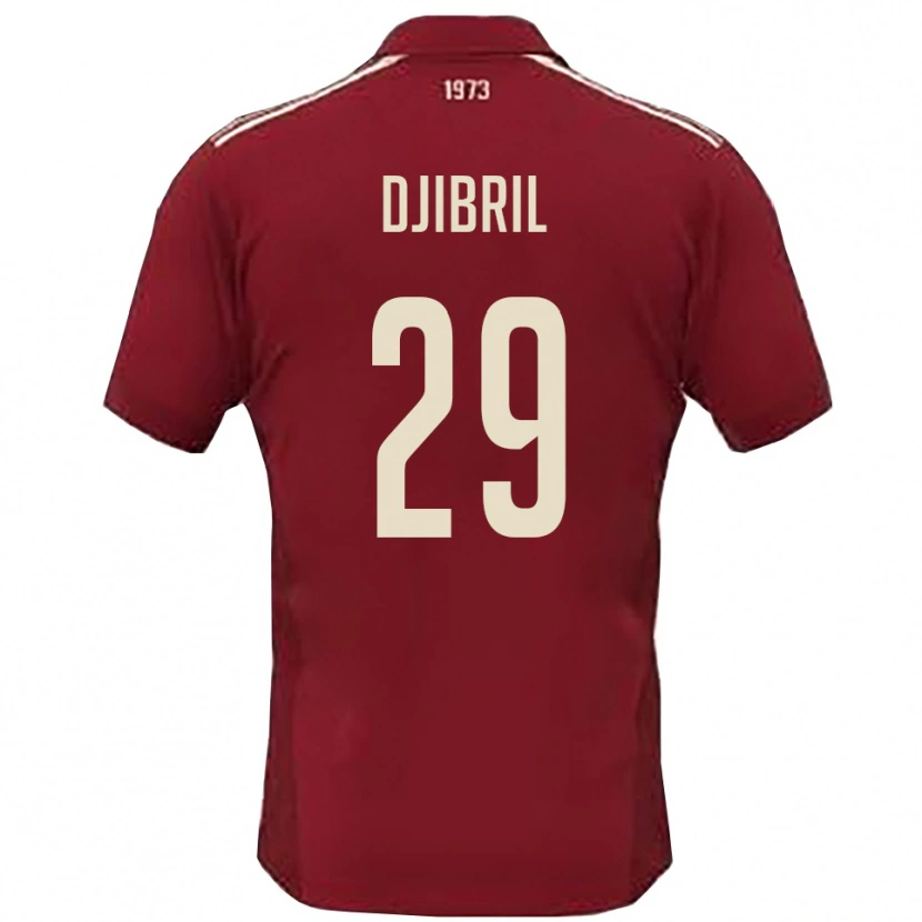 Danxen Dames Akim Djibril #29 Bourgondië Wit Thuisshirt Thuistenue 2025/26 T-Shirt