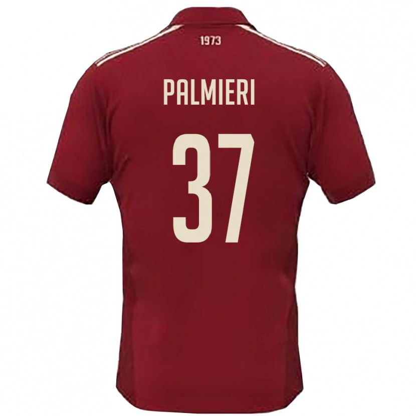 Danxen Dames Riccardo Palmieri #37 Bourgondië Wit Thuisshirt Thuistenue 2025/26 T-Shirt