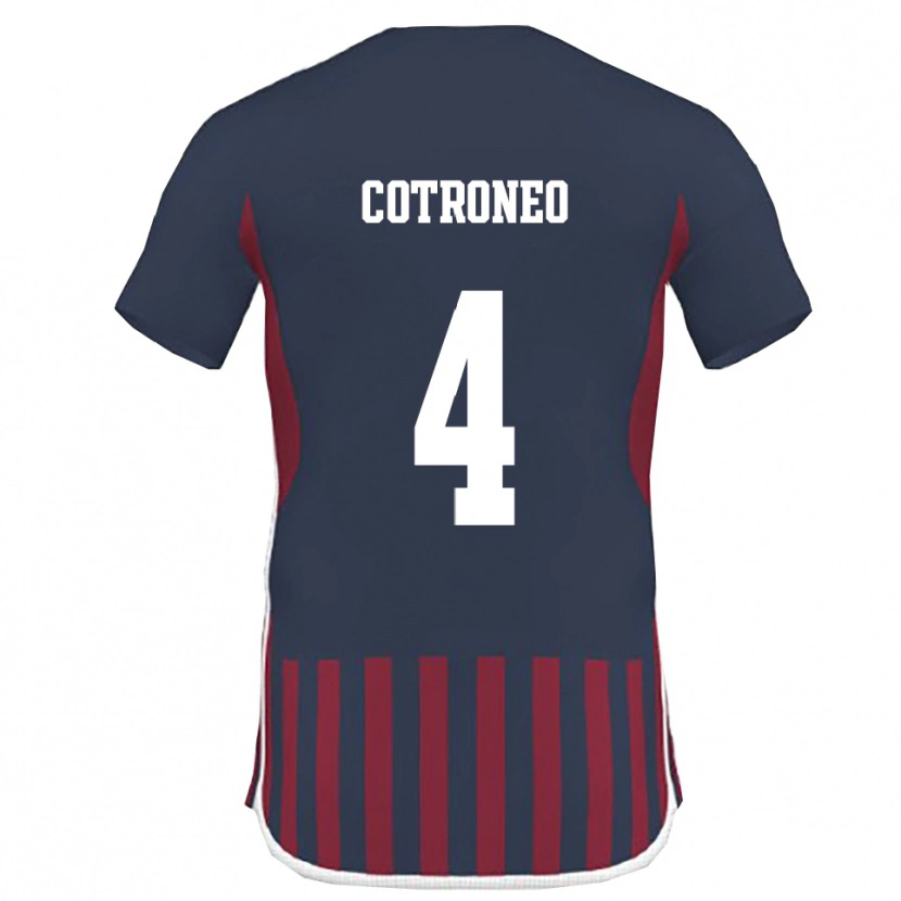 Danxen Dames Antonio Cotroneo #4 Donkerblauw Rood Thuisshirt Thuistenue 2025/26 T-Shirt