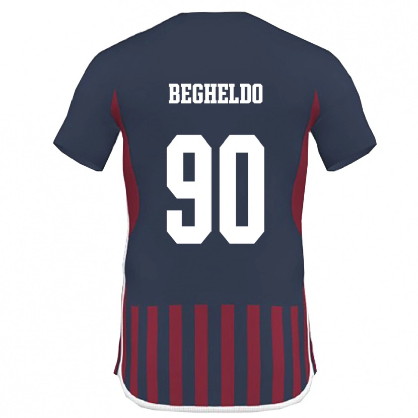 Danxen Dames Gianmarco Begheldo #90 Donkerblauw Rood Thuisshirt Thuistenue 2025/26 T-Shirt