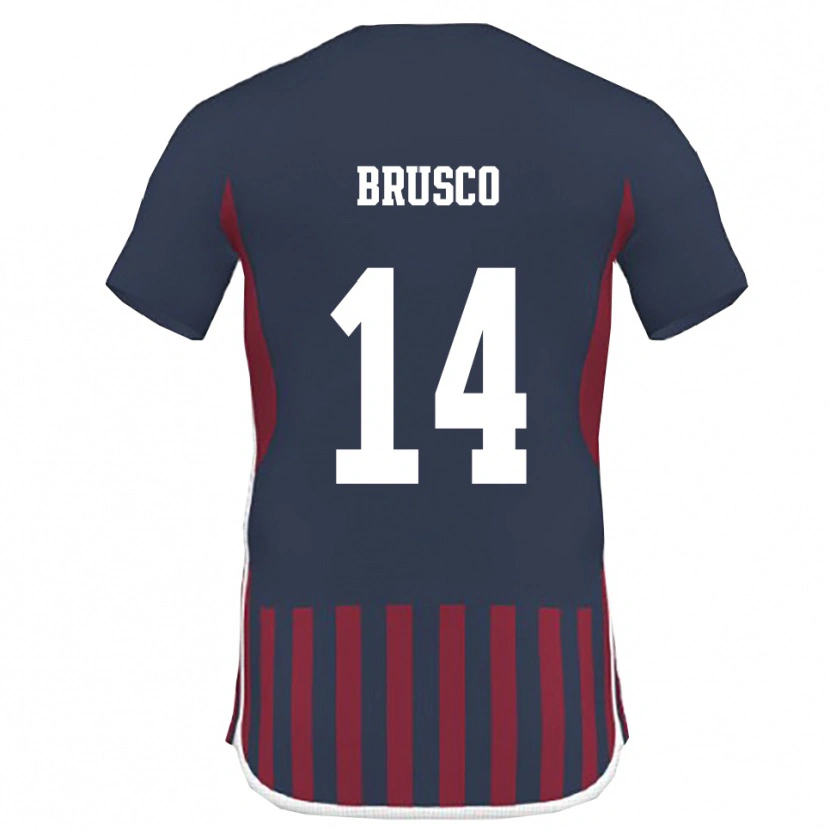 Danxen Dames Alessandro Brusco #14 Donkerblauw Rood Thuisshirt Thuistenue 2025/26 T-Shirt