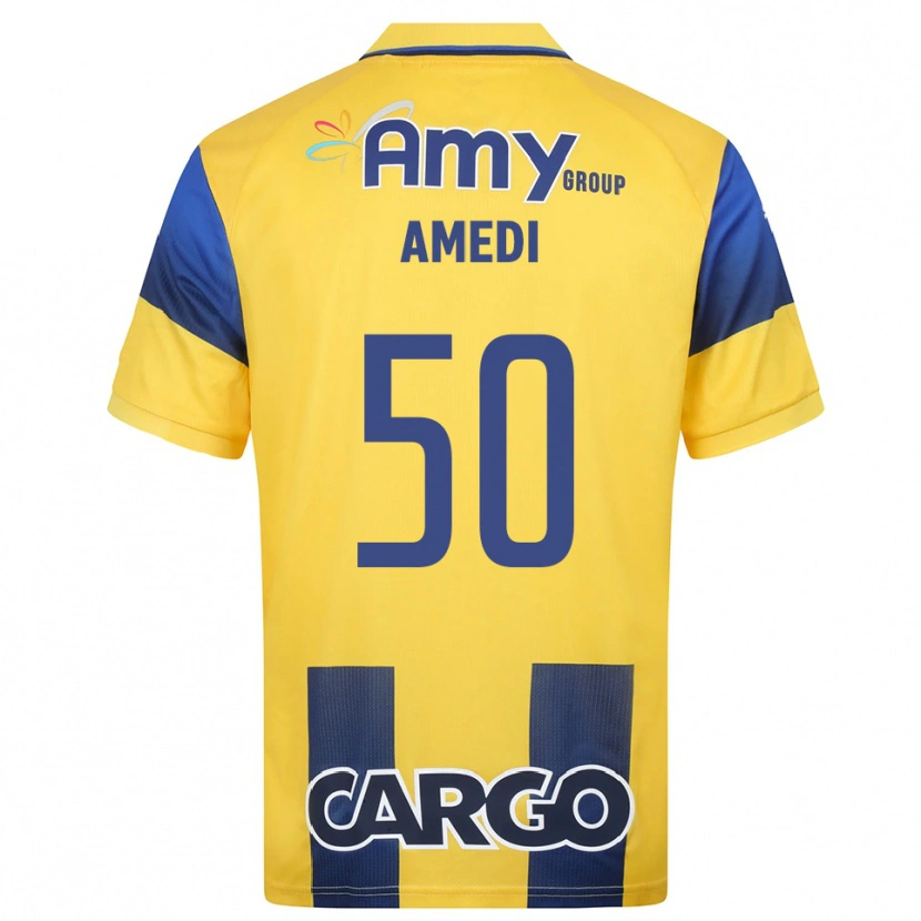 Danxen Dames Roie Amedi #50 Geel Donkerblauw Thuisshirt Thuistenue 2025/26 T-Shirt