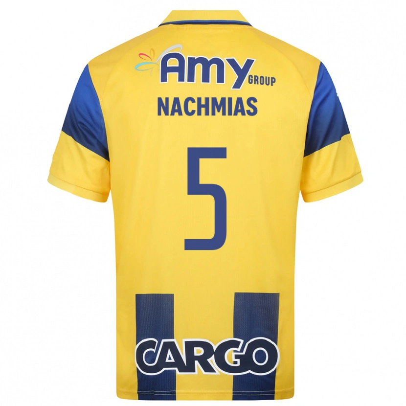 Danxen Dames Idan Nachmias #5 Geel Donkerblauw Thuisshirt Thuistenue 2025/26 T-Shirt