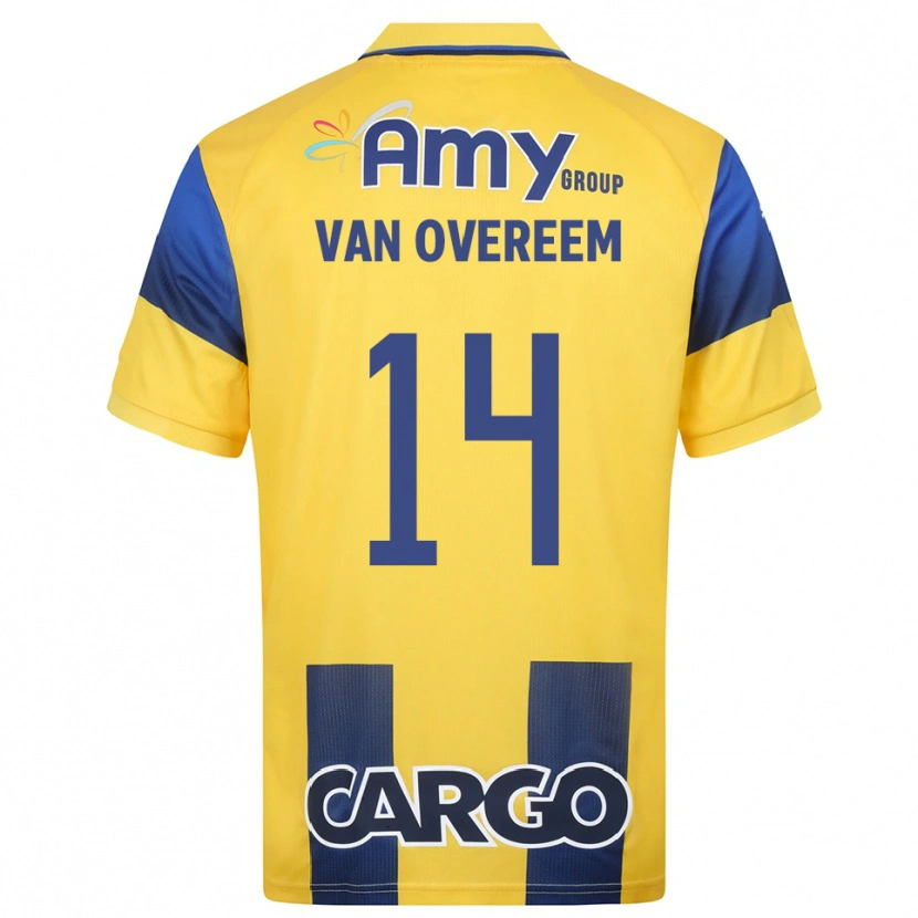 Danxen Dames Joris Van Overeem #14 Geel Donkerblauw Thuisshirt Thuistenue 2025/26 T-Shirt