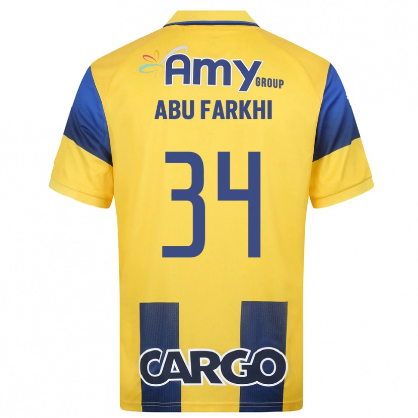 Danxen Dames Sayed Abu Farkhi #34 Geel Donkerblauw Thuisshirt Thuistenue 2025/26 T-Shirt