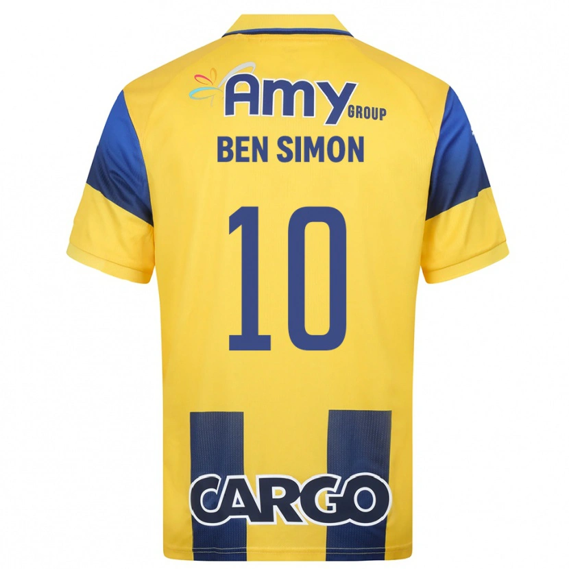 Danxen Dames Ilay Ben Simon #10 Geel Donkerblauw Thuisshirt Thuistenue 2025/26 T-Shirt