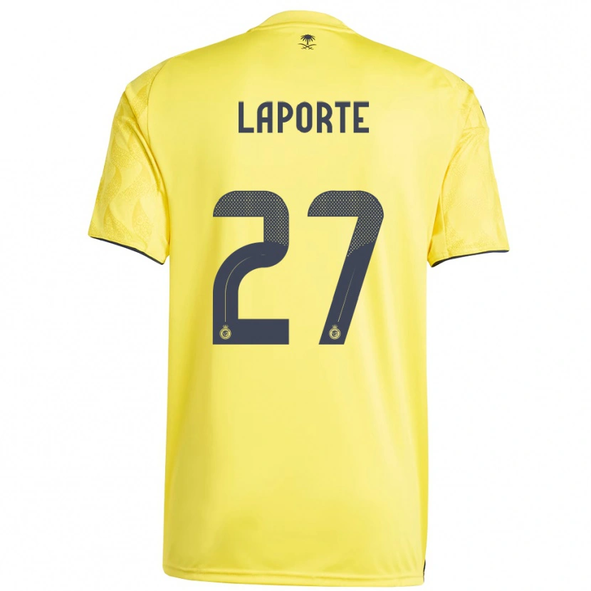 Danxen Dames Aymeric Laporte #27 Geel Zwart Thuisshirt Thuistenue 2025/26 T-Shirt