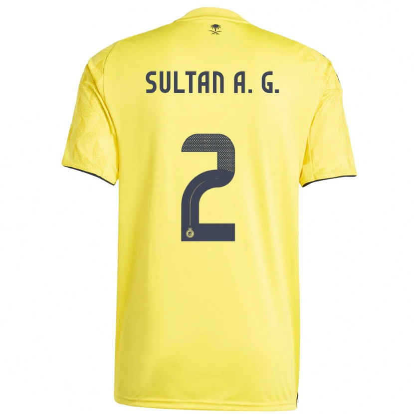 Danxen Dames Sultan Al-Ghannam #2 Geel Zwart Thuisshirt Thuistenue 2025/26 T-Shirt
