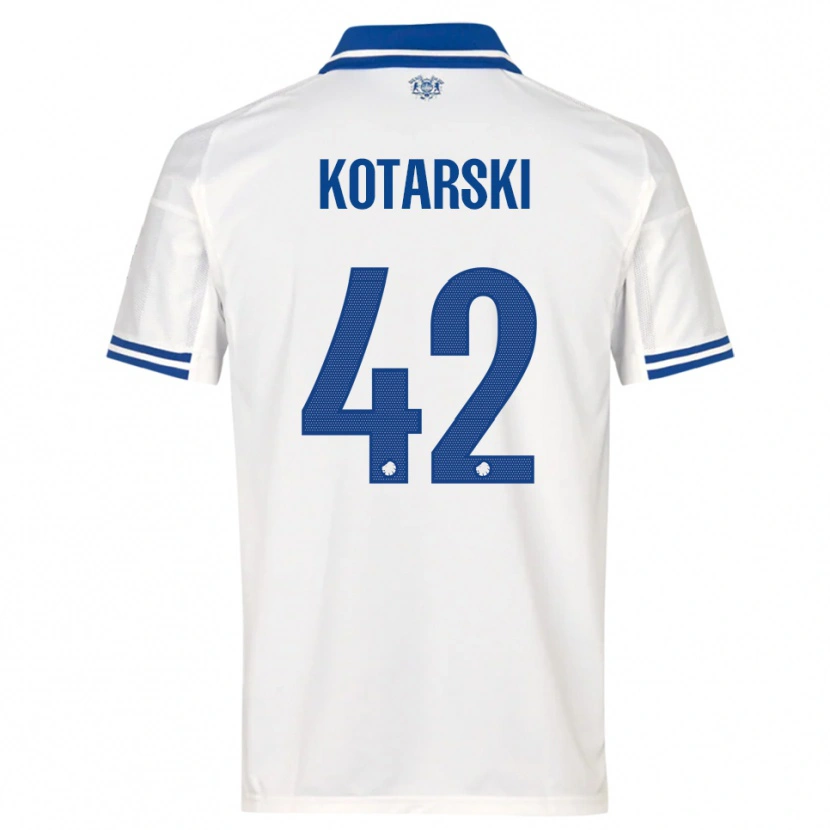 Danxen Dames Dominik Kotarski #42 Wit Blauw Thuisshirt Thuistenue 2025/26 T-Shirt