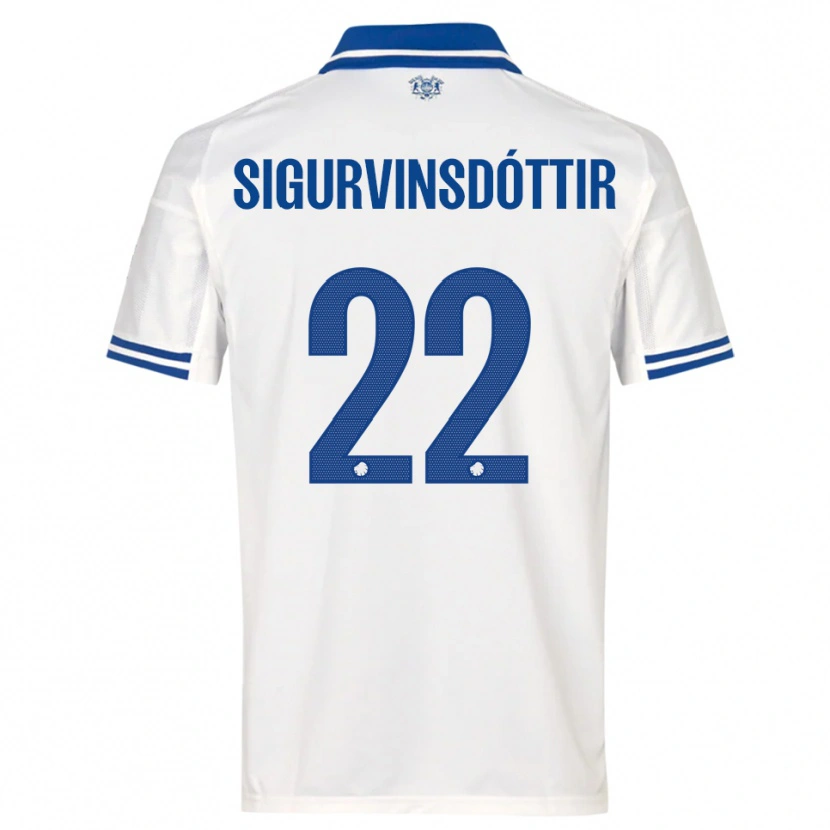 Danxen Dames Sunneva Sigurvinsdóttir #22 Wit Blauw Thuisshirt Thuistenue 2025/26 T-Shirt