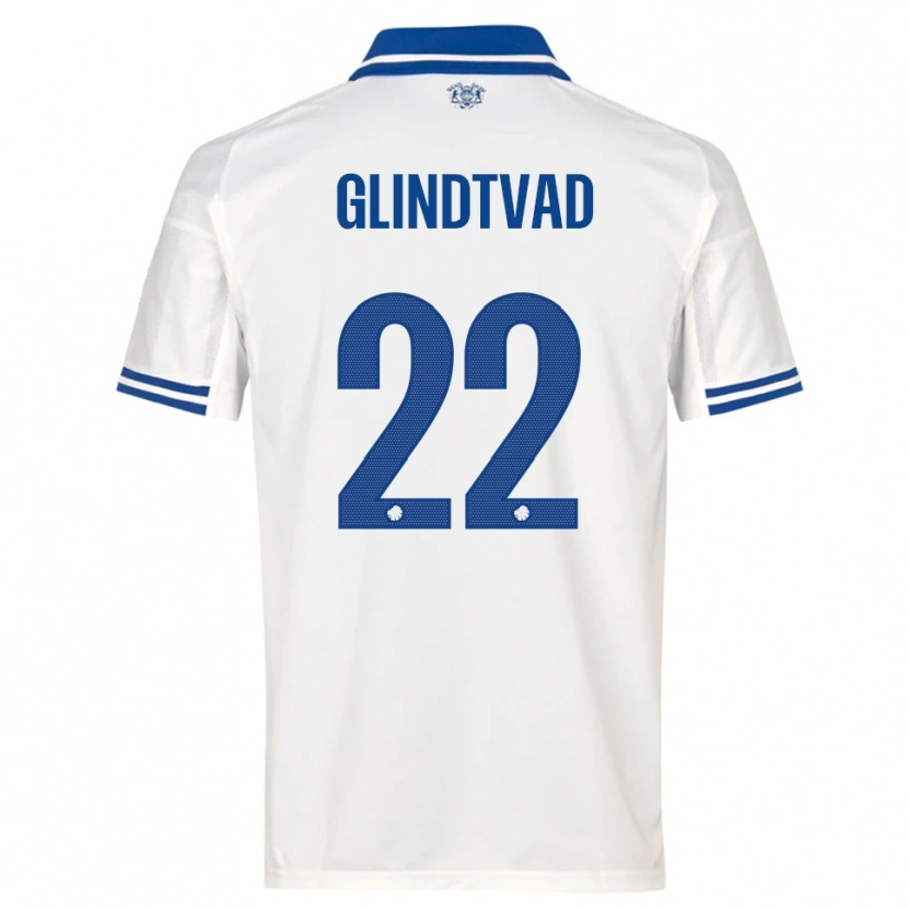 Danxen Dames William Glindtvad #22 Wit Blauw Thuisshirt Thuistenue 2025/26 T-Shirt