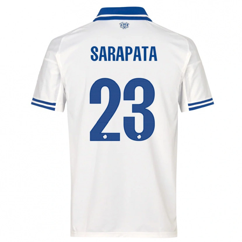 Danxen Dames Dominik Sarapata #23 Wit Blauw Thuisshirt Thuistenue 2025/26 T-Shirt