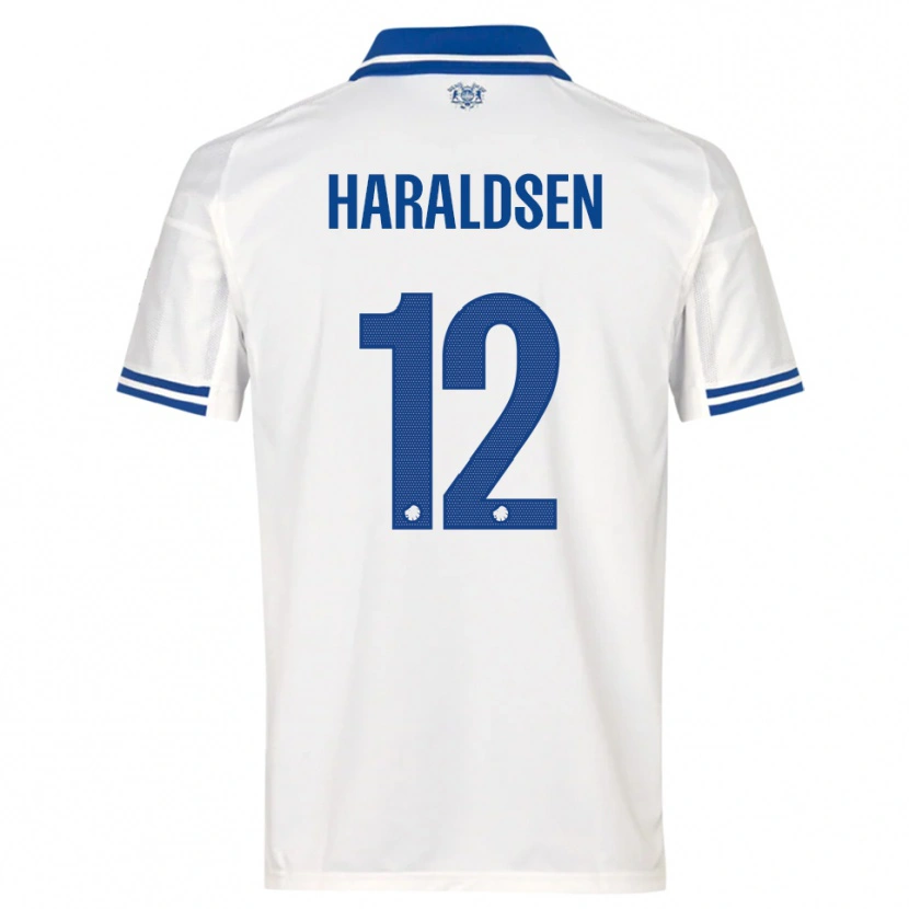 Danxen Dames Henrik Haraldsen #12 Wit Blauw Thuisshirt Thuistenue 2025/26 T-Shirt