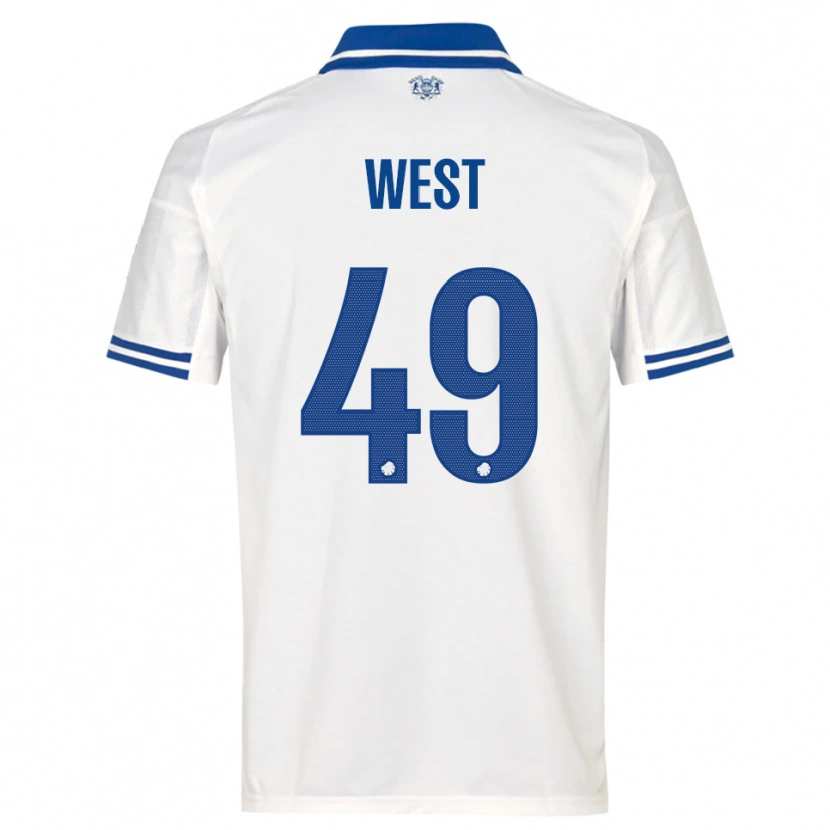 Danxen Dames Liam West #49 Wit Blauw Thuisshirt Thuistenue 2025/26 T-Shirt