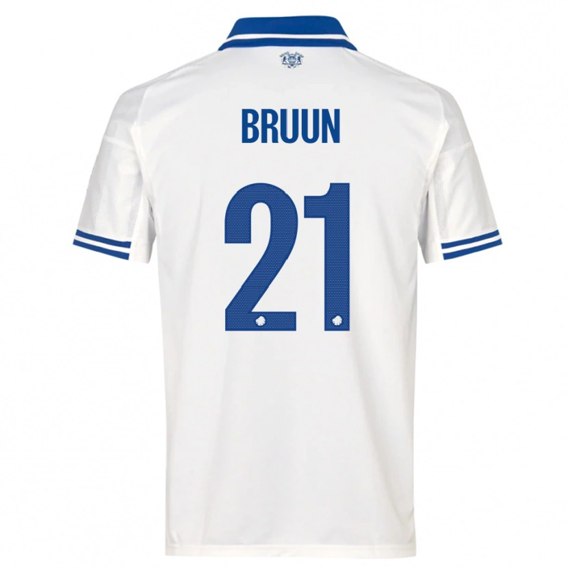 Danxen Dames Alfred Bruun #21 Wit Blauw Thuisshirt Thuistenue 2025/26 T-Shirt