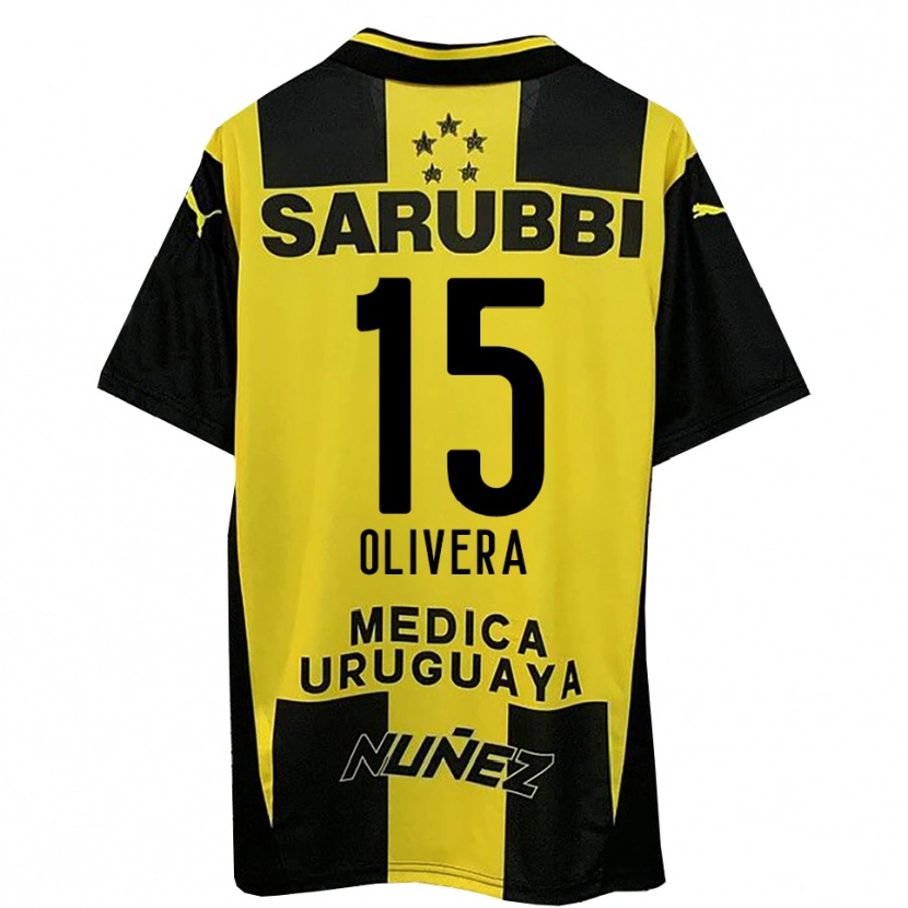 Danxen Dames Maximiliano Olivera #15 Geel Zwart Thuisshirt Thuistenue 2025/26 T-Shirt