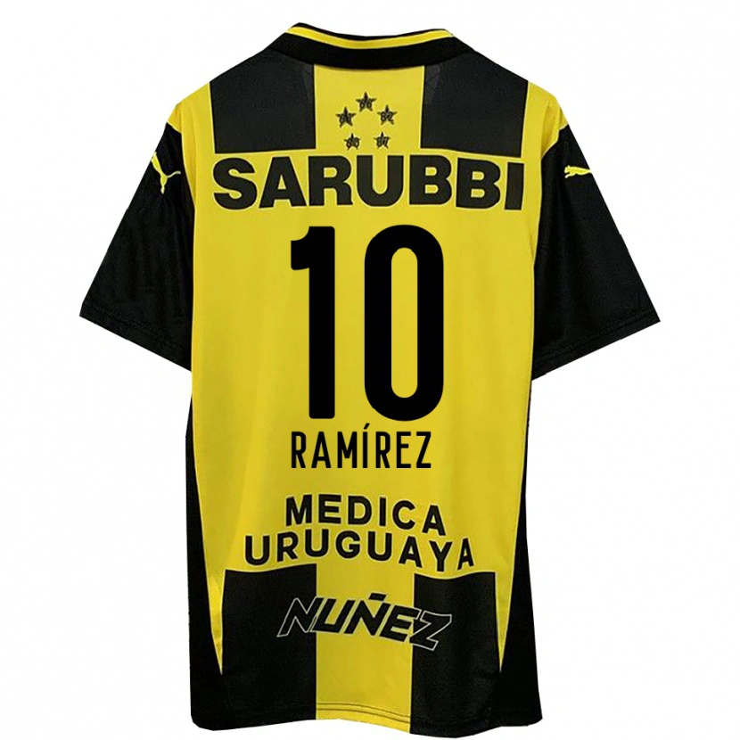 Danxen Dames Gastón Ramírez #10 Geel Zwart Thuisshirt Thuistenue 2025/26 T-Shirt