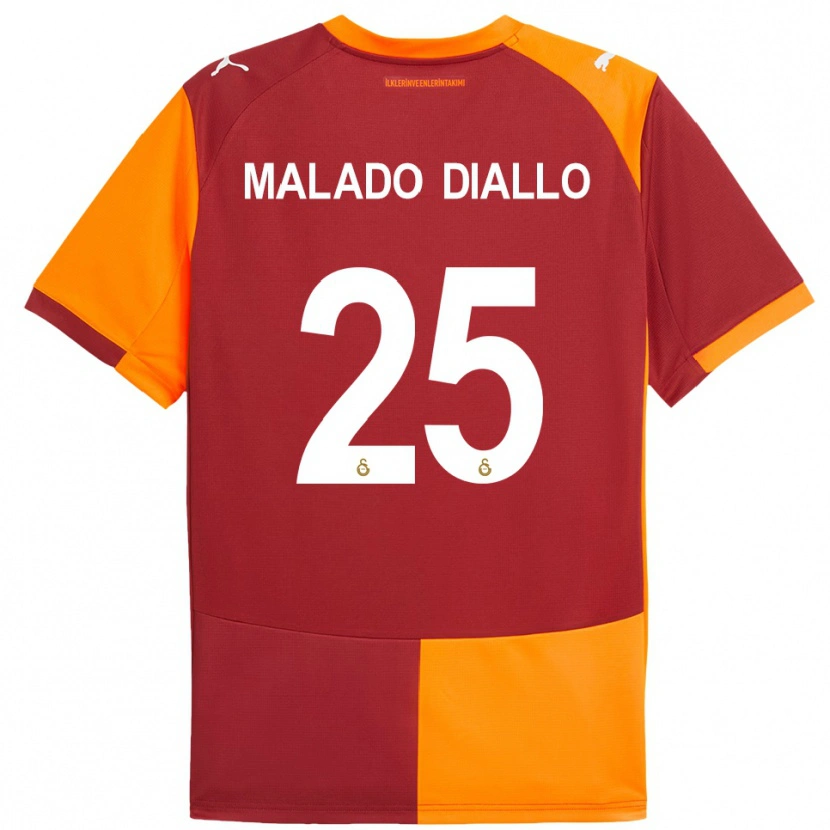 Danxen Dames Hapsatou Malado Diallo #25 Rood Oranje Thuisshirt Thuistenue 2025/26 T-Shirt