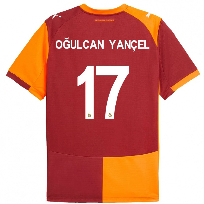 Danxen Dames Necati Oğulcan Yançel #17 Rood Oranje Thuisshirt Thuistenue 2025/26 T-Shirt