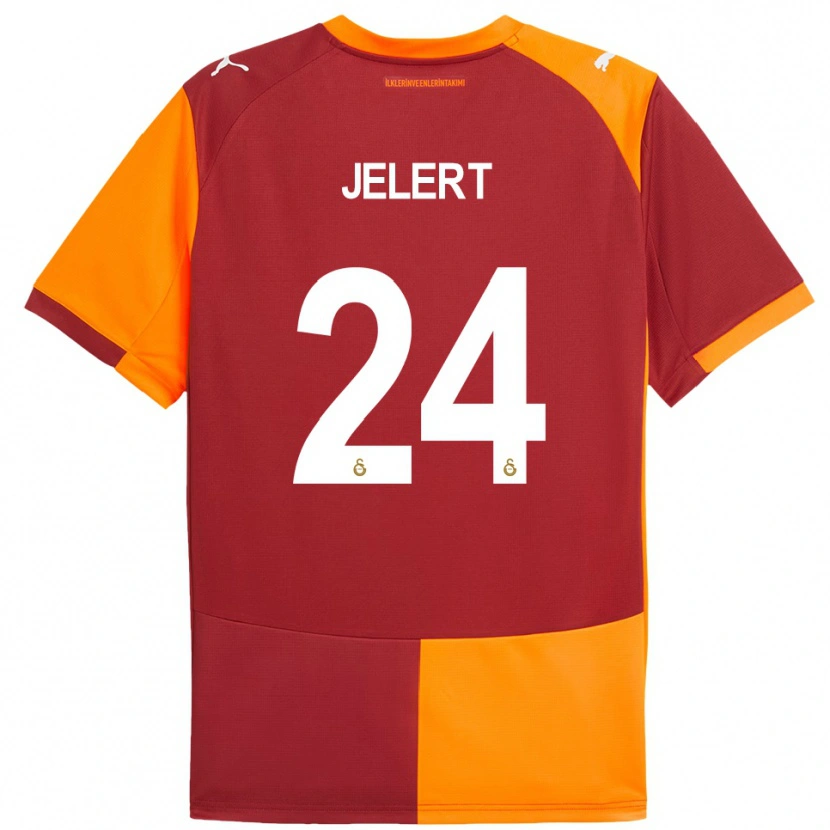 Danxen Dames Elias Jelert #24 Rood Oranje Thuisshirt Thuistenue 2025/26 T-Shirt