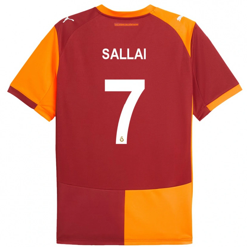 Danxen Dames Roland Sallai #7 Rood Oranje Thuisshirt Thuistenue 2025/26 T-Shirt