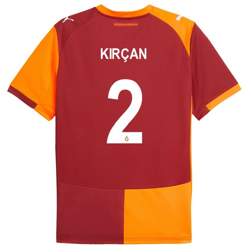 Danxen Dames Kerem Kırçan #2 Rood Oranje Thuisshirt Thuistenue 2025/26 T-Shirt