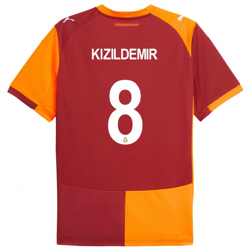 Danxen Dames Berk Kizildemir #8 Rood Oranje Thuisshirt Thuistenue 2025/26 T-Shirt
