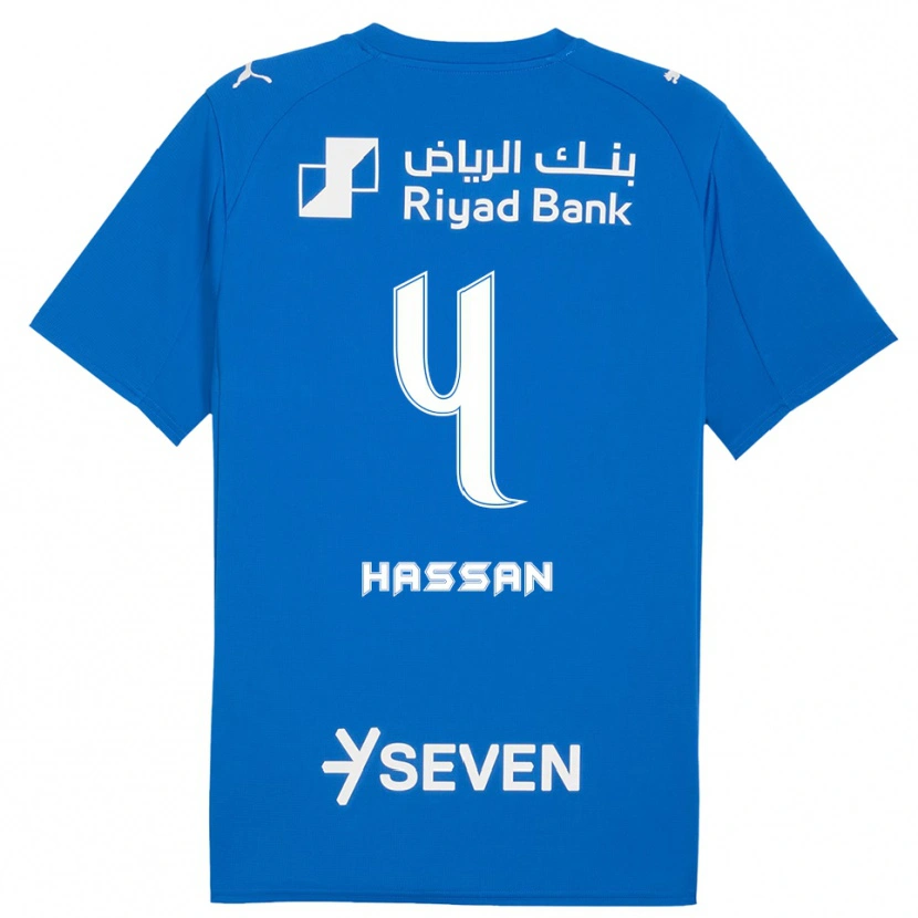 Danxen Dames Eman Hassan #4 Blauw Wit Thuisshirt Thuistenue 2025/26 T-Shirt