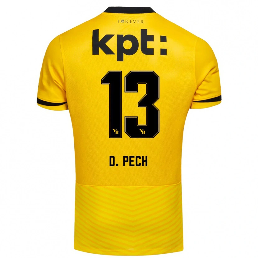 Danxen Dames Dominik Pech #13 Geel Zwart Thuisshirt Thuistenue 2025/26 T-Shirt