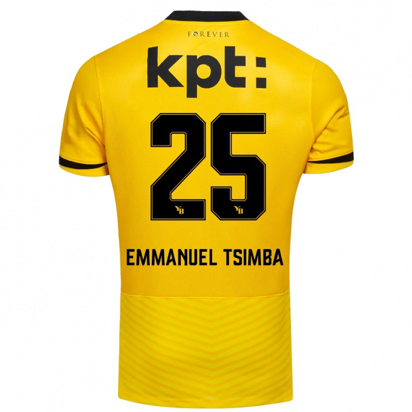 Danxen Dames Felix Emmanuel Tsimba #25 Geel Zwart Thuisshirt Thuistenue 2025/26 T-Shirt