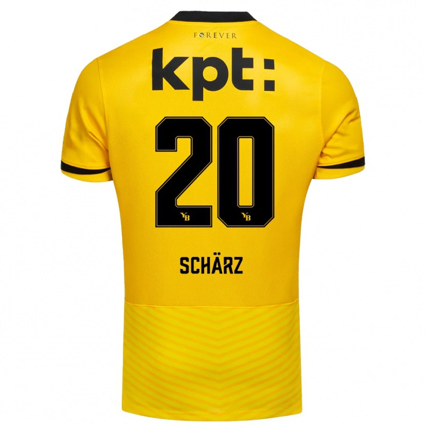 Danxen Dames Noa Schärz #20 Geel Zwart Thuisshirt Thuistenue 2025/26 T-Shirt