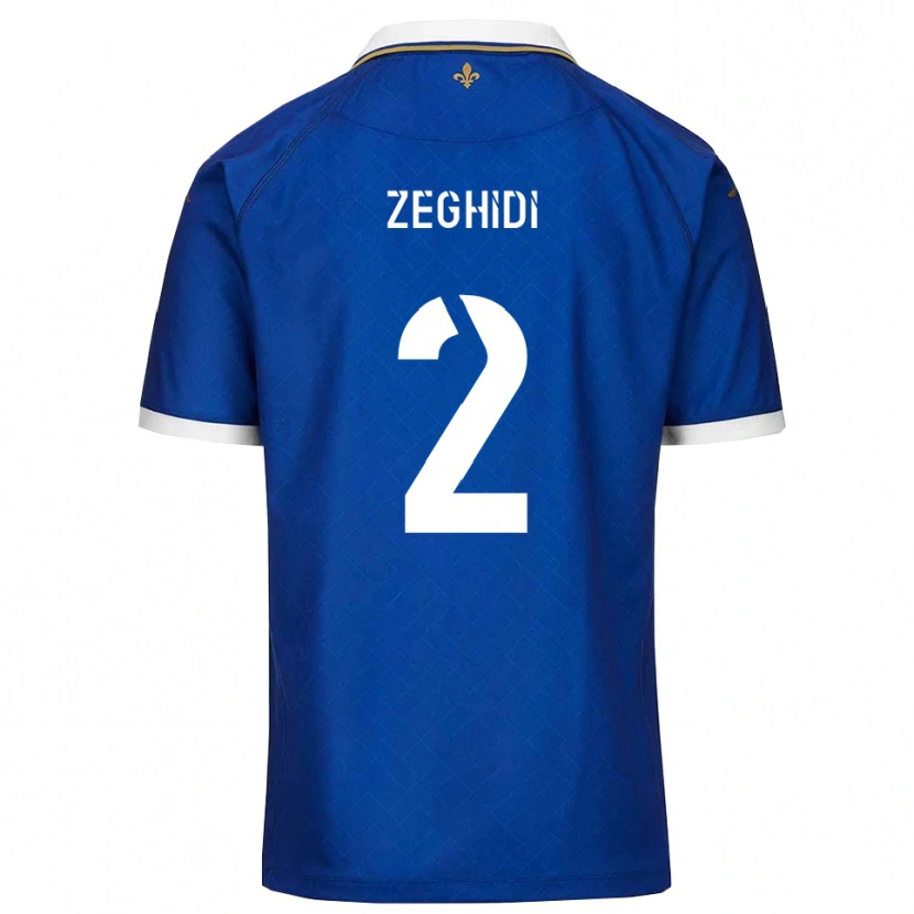 Danxen Dames Yanis Zeghidi #2 Blauw Goud Thuisshirt Thuistenue 2025/26 T-Shirt